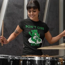 Weed T-Shirt Don't Care Bear - Ultra Soft 100% Cotton