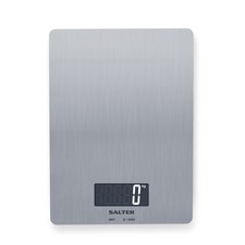 Image of Salter Digital Kitchen Scale Brushed Stainless Steel Measures Food & Liquid 5kg