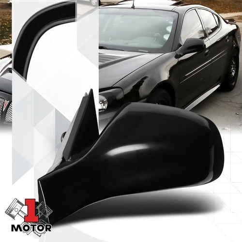 [Left] Driver Side Black Manual Replacement Mirror for 04-08 Pontiac Grand Prix