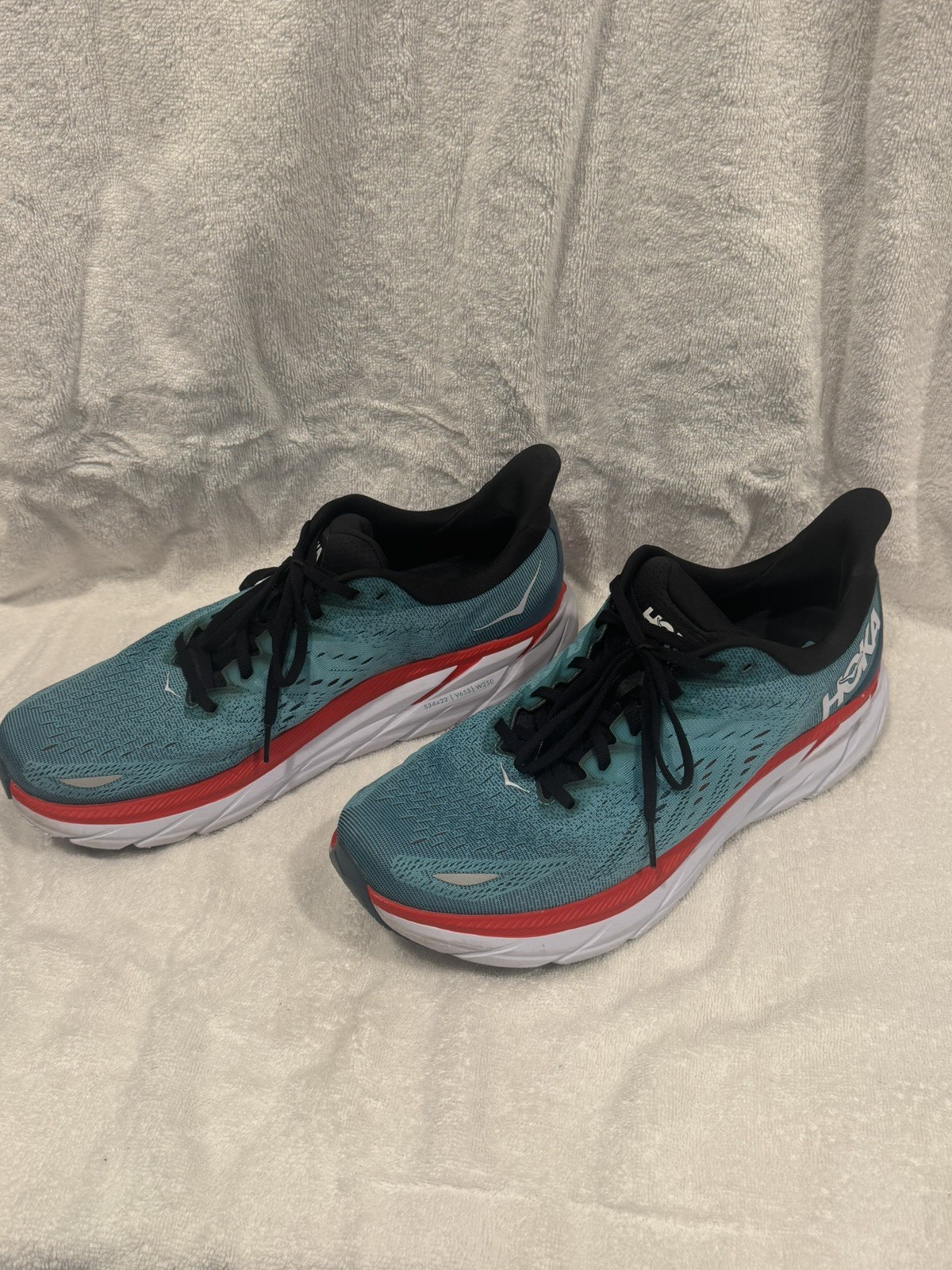 Hoka One One Clifton 8 Men’s Size 12 Blue White Running Shoes Replaced Insoles thumbnail 5