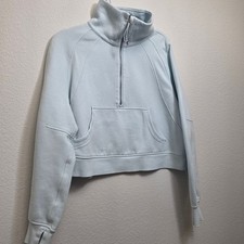 Lululemon Women s Size M Half-Zip Pullover Sweatshirt Light Blue Pre-Owned