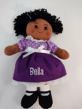 "Bella" Rag Doll  Brown Skin Purple Dress Lace  by Personal  Creations