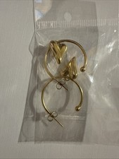 Women Goldtone Heart Earrings Unbranded