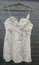 New Farm Rio 3D Flowered Bust Sleeveless Mini Dress White Size XL