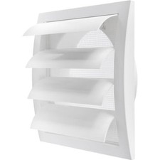 White Exhaust Hood Vent 6'' Inch / 150 mm with Shutters, Built-in Pest Guard and
