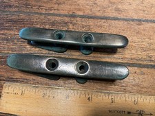 Pair of Vintage Bronze 5" Jam Cleats PATINA! (2 pairs available) Pair of Vintage Bronze 5" Jam Cleats PATINA! (2 pairs available) - Image 1