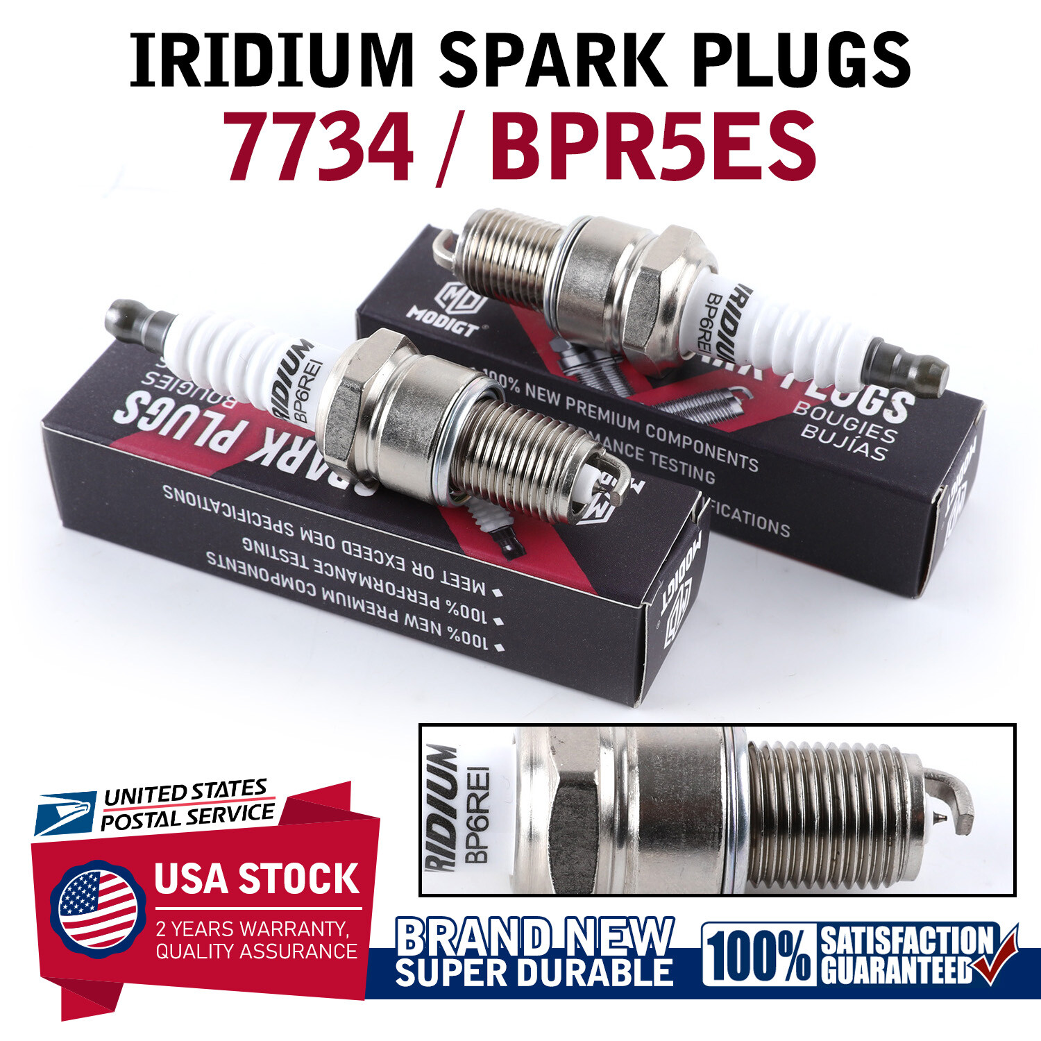 Pack of 4 OEM Automotive Iridium Spark Plugs 7734 / BPR5ES Iridium IX Spark Plug