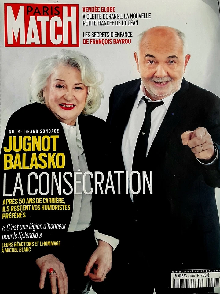 PARIS MATCH  - Janvier 2025 - N°3948 Jugnot -Balasko - Photo 1/1