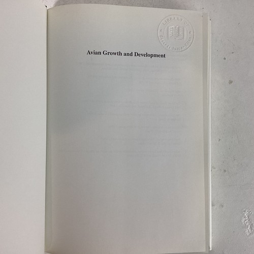 Avian Growth and Development Starck & Ricklefs 1998 Oxford Ornithology Series HC - Picture 9 of 11