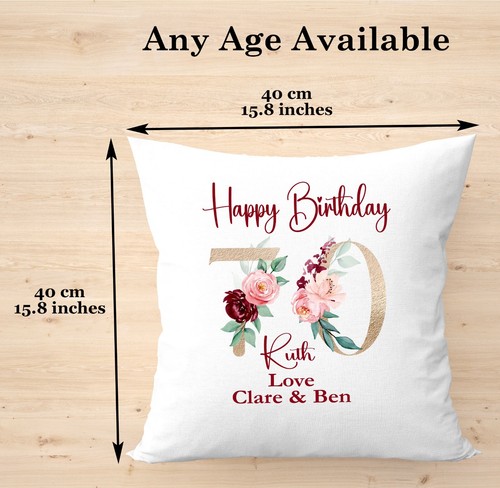Personalized Birthday Gift for her Birthday Present Cushion Keepsake Pillow - Picture 2 of 2