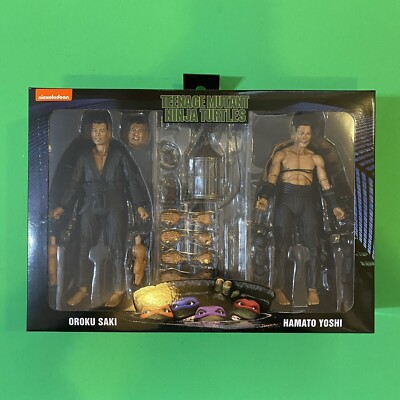 NECA Teenage Mutant Ninja Turtles OROKU SAKI HAMATO YOSHI 2 Pack TMNT NEW MINT