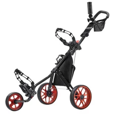 CaddyTek 11.5 v3 SuperLite Deluxe 3 Wheel Golf Buggy / Push Cart - Red