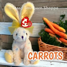 ❤️ 2001 CARROTS Easter Bunny RABBIT w/ Big Ears Ty® Beanie Babies *MWMT*