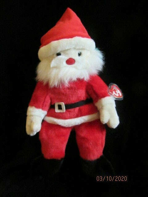 TY BEANIE BUDDY CHRISTMAS SANTA BEAR - RETIRED WITH TAG