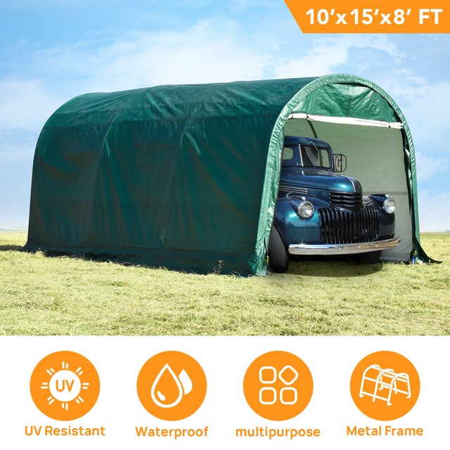 10x15 FT Canopy Carport Tent Car Shed 