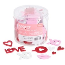 3 buckets of foam shapes hearts LOVE glitter lips Valentine's day teacher supply