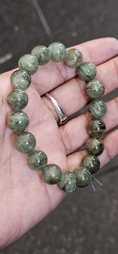 Natural Green Apatite Crystal Bracelet 12mm - Picture 5 of 6