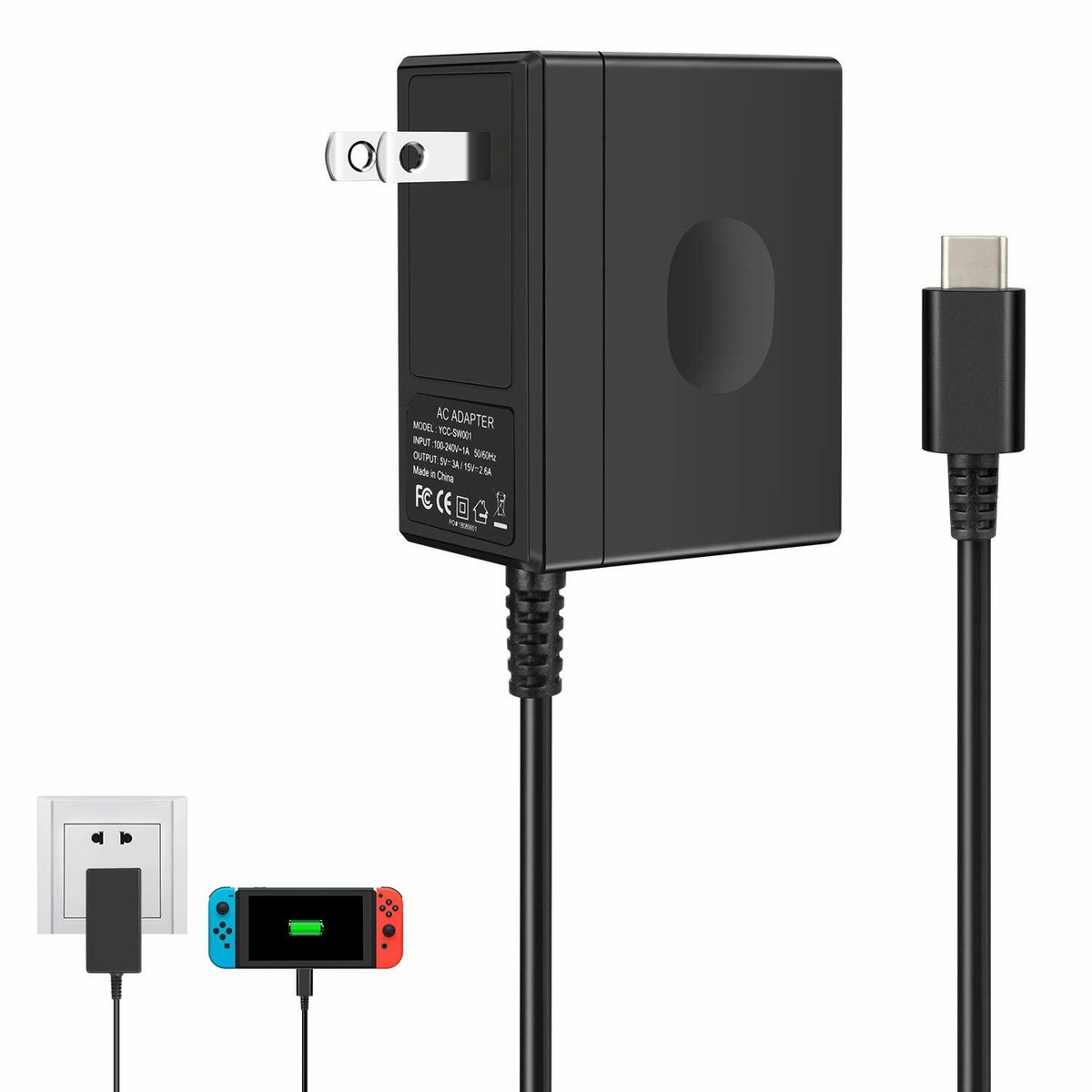 Charger for Nintendo Switch Fast Travel Wall Charger with USB C
