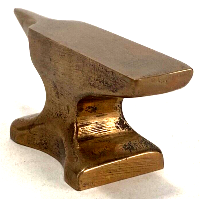 Jeweler's Hobbyists Paperweight Miniature Brass Anvil 3" Long 1.5
