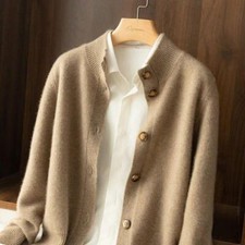 Autumn Winter 100 Wool Cashmere Sweater Women's Warm Knitted Cardigan Coat