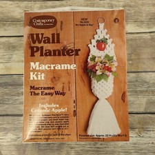 Vintage Macrame Kit Wall Planter An Apple A Day Contemporary Crafts No 8215