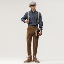 Overalls Men's Work Suspenders Braces Pants Casual Denim Jeans Bib Trousers