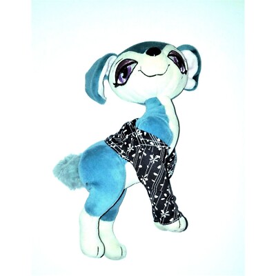 Bratz Petz Dog 10'' Blue Plush Big Eyes Soft Toy Stuffed Bendable Legs Poseable