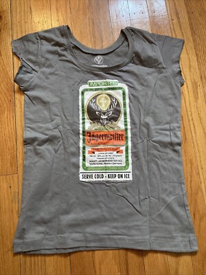 JAGERMEISTER Women s Gray Jager Bottle Label Logo T-Shirt