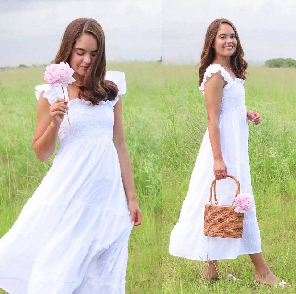 Hill House The Ellie Nap Dress Sheer White Swiss Dot XS NWT | eBay