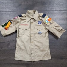 Boy Scouts of America BSA Youth Size Small Shirt Beige