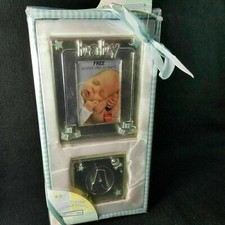 Baby Boy Silver Plated Keepsake Set Photo Frame and Block Blue Gift Box New