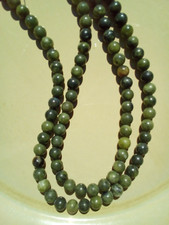 2 15" Strands Dark Green Spinach Nephrite Jade 8mm Round Beads