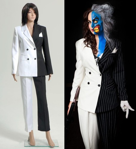new Batman Lady Woman Two-Face Two-Face Cosplay Costume Halloween Party Shownew - 第 2/9 張圖片