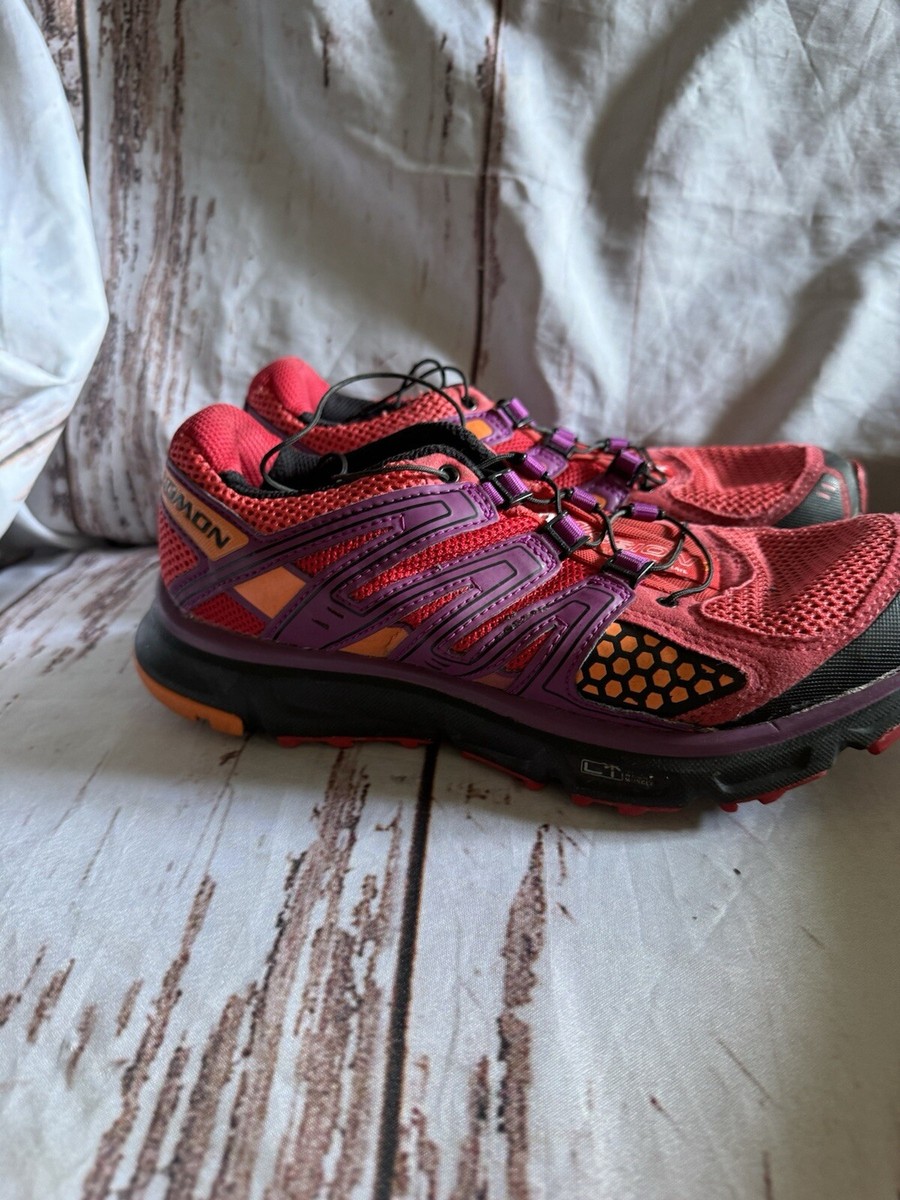 Womens Salomon XR Mission Trail Running Shoes Red Purple 355483 Sz