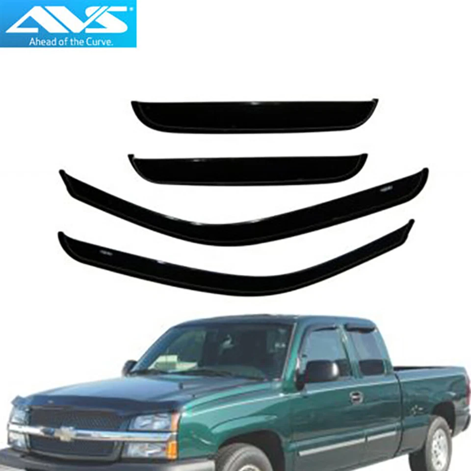 AVS 94044 4pc Window Vent Visor Rain Guards for Silverado / Sierra Extended Cab - Image 2 of 3