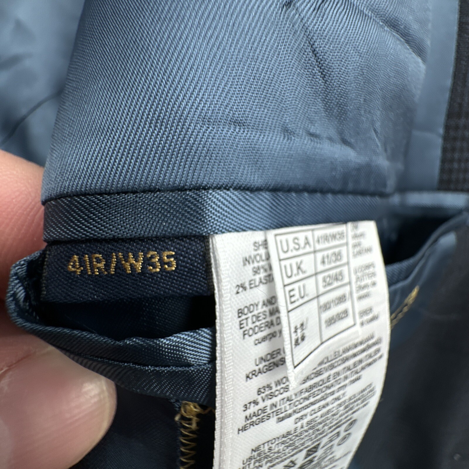 Brooks Brothers 1818 Regent Lanificio di Tollegno Blue Wool Blazer Jacket Sz 41R thumbnail 15