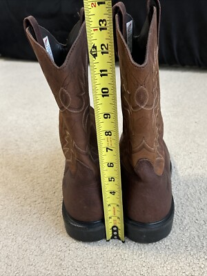 Red Wing Pecos Boots 2201 Pull On Cowboy Work Boot Steel Toe Brown Men\'s Sz 13 D Red Wing Boots Mens 13 Pecos 2201 Steel Toe Brown Leather  main image 2