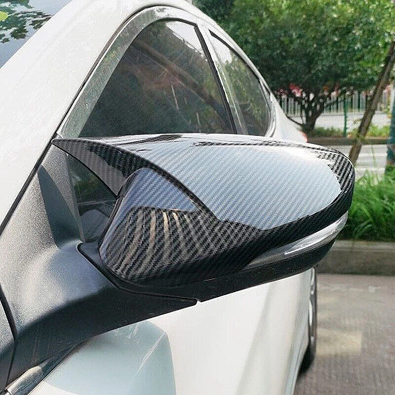 Pair For Hyundai Accent 2012-2017 Carbon Fiber Style Side View Mirror Cover Cap - Image 4 of 4
