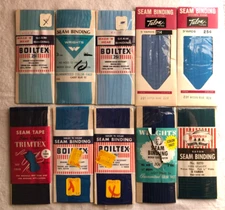 New Sew-On Seam Binding 3 Yards Rayon Blue Shades - Choose Color