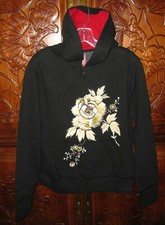 LUCKY BRAND EMBROIDERED FLORAL SWEATSHIRT HOODIE JACKAT S