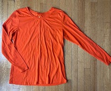 Natural Uniforms Modern Fit Luxe Stretch Long Sleeve Tee Shirt Top XL Orange