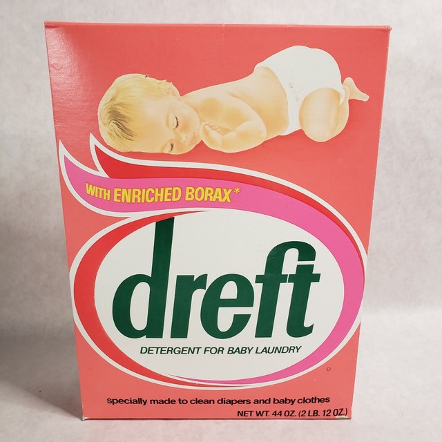 Vintage dreft Detergent for Baby Laundry Giant Size 44oz Partial Box