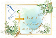 Baptism Personalised Photo Edible Cake Topper Chrzest / Komunia/Christenig, A4