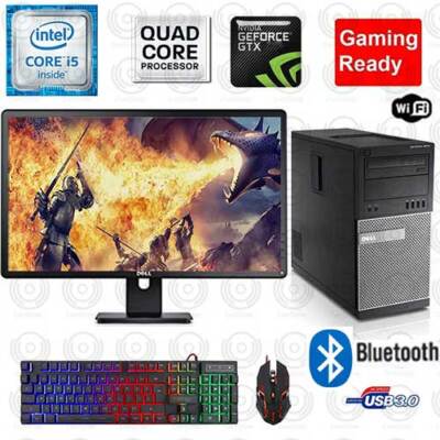 Gaming PC Desktop Computer Intel i5 8GB SSD WIFI WIN 10 BT NVIDIA 750 Ti Bundle
