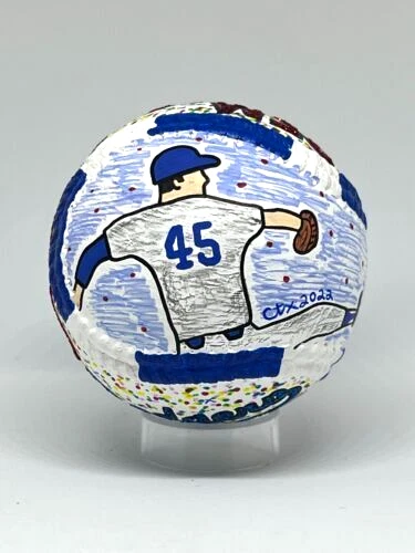 JOHNNY PODRES AUTO BASEBALL HAND PAINTED HOLO CARTER X 1/1 DODGERS! SALE PRICE!! - Image 4 of 4