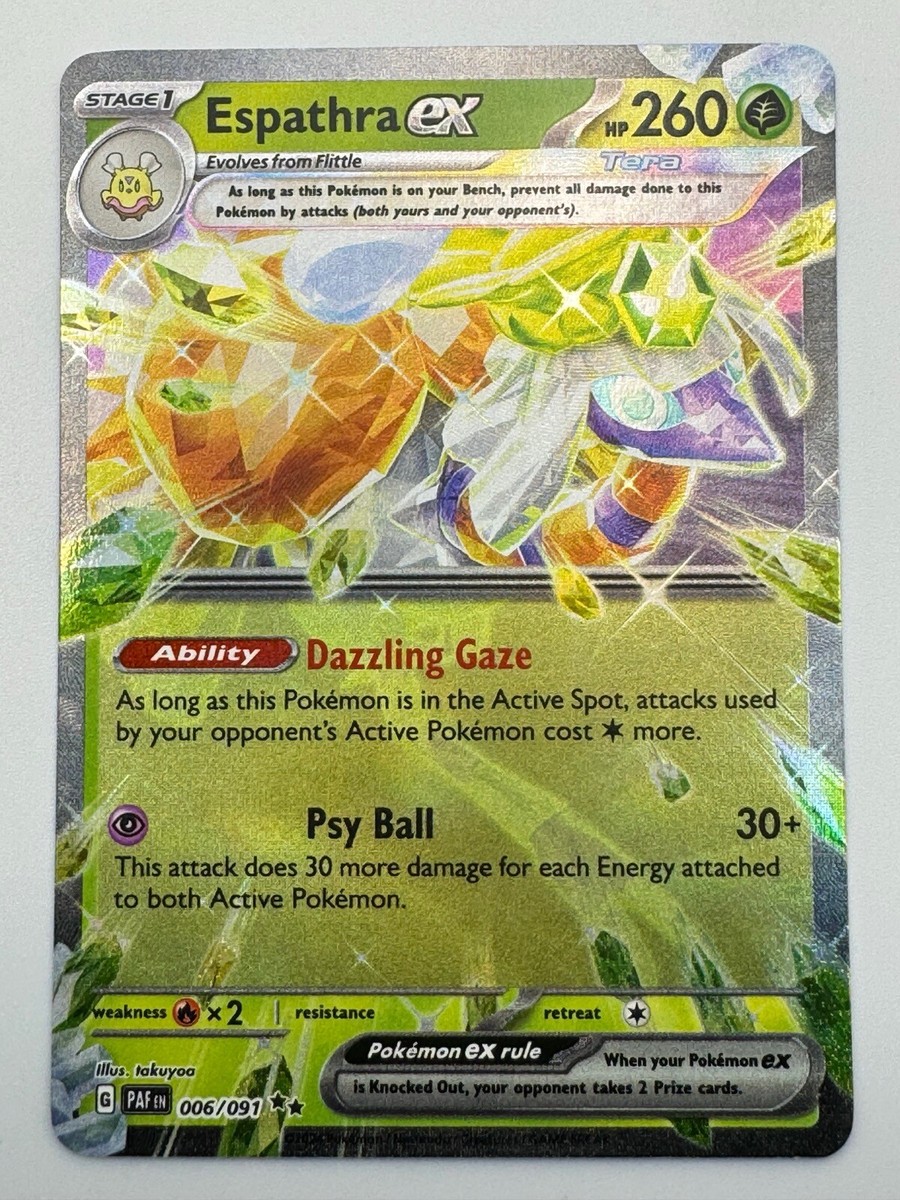 Pokemon TCG Card Paldean Fates 006/091 Full Art Espathra EX | eBay