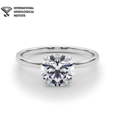 IGI-zertifizierter D/VS runder Brillant im Labor gezüchteter Diamant Solitär Verlobungsring
