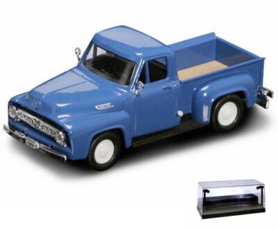 DIECAST CAR W/LED DISPLAY CASE 1953 FORD PICKUP TRUCK BLUE YATMING 94204 1/43
