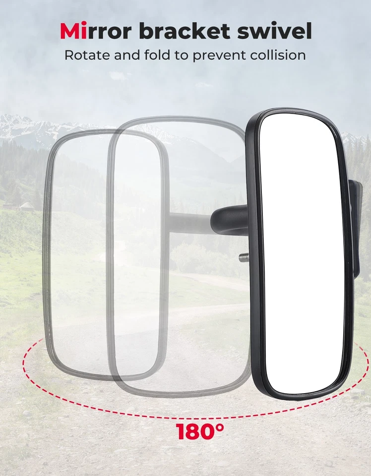 Kit de espejos retrovisores de cabina externos de 2 piezas para Kubota RTV400/500/1100 RTV1140 RTV-X1100C Foto 3 de 4