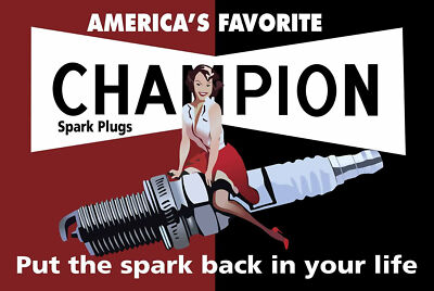 Mack　CHAMPION spark plug vintage ポスター Mack CHAMPION spark plug vintage ポスター Amazon.com: Retro